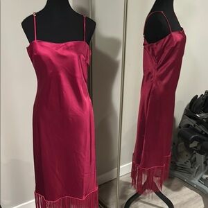 Hot Pink Satin Slip Dress